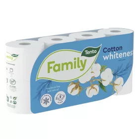   Toalettpapír TENTO Family cotton white fehér 8 tekercses 2 rétegű