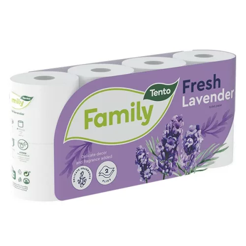 Toalettpapír TENTO Family fresh lavender lila 8 tekercses 2 rétegű