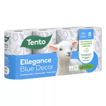   Toalettpapír TENTO Family blue dekor mintás 3 rétegű 8 tekercses