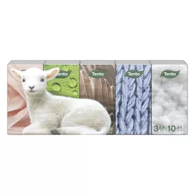 Papírzsebkendő TENTO Natural soft 3 rétegű 10x10 darabos