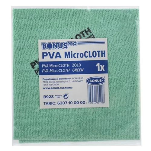 Törlőkendő mikroszálas BONUS pro PVA microloth Bioactive 39x36cm zöld