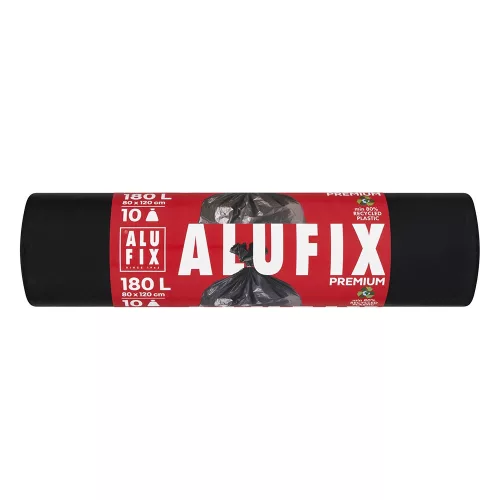 Szemeteszsák ALUFIX 180L 45 mikronos fekete 10 darabos