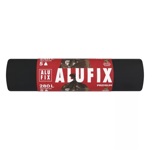 Szemeteszsák ALUFIX 280L 60 mikronos fekete 5 darabos