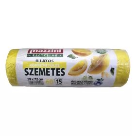   Szemeteszsák MAZZINI illatosított citrusos húzófüles 59x72 cm 60L 15 darabos