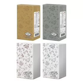   Szalvéta PISZKE Pretty textilhatású 2 rétegű 38x19cm 1/8 hajtogatott 40 lapos vegyes