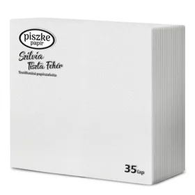   Szalvéta PISZKE Tiszta 2 rétegű 33x33 cm 1/4 hajtogatott 35 lapos fehér