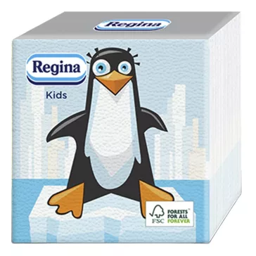   Szalvéta REGINA Kids 1 rétegű 30x30 cm 1/4 hajtogatott 45 lapos vegyes mintás