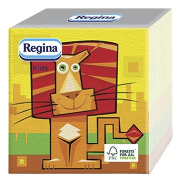   Szalvéta REGINA Kids 1 rétegű 30x30 cm 1/4 hajtogatott 45 lapos vegyes mintás