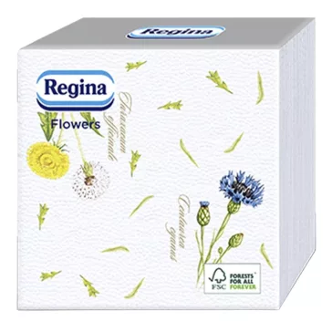   Szalvéta REGINA Virág 1 rétegű 33x33 cm 1/4 hajtogatott 45 lapos vegyes mintás
