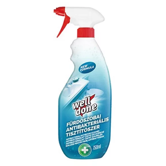 Fürdőszobai tisztítószer WELL DONE szórófejes antibakteriális 750ml Fürdőszobai tisztítószer WELL DONE szórófejes antibakteriális 750ml