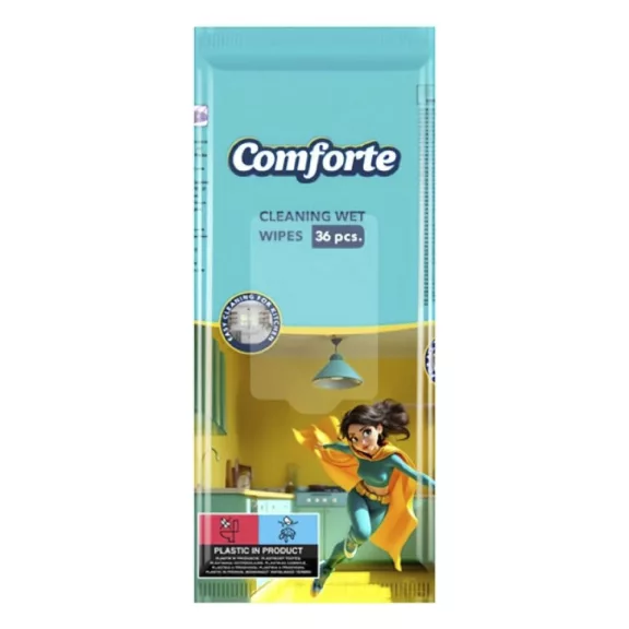 Nedves törlőkendő COMFORTE konyhai 36 darabos Nedves törlőkendő COMFORTE konyhai 36 darabos