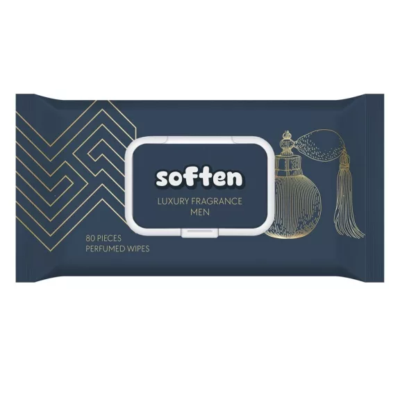 Nedves törlőkendő SOFTEN férfi parfüm 80 darabos Nedves törlőkendő SOFTEN férfi parfüm 80 darabos