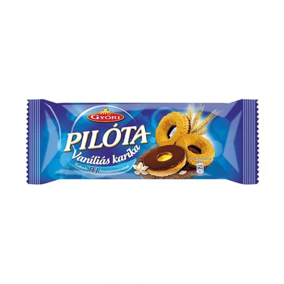 GYŐRI Keksz PILÓTA vaníliás karika tejbevonóval 150 g GYŐRI Keksz PILÓTA vaníliás karika tejbevonóval 150 g