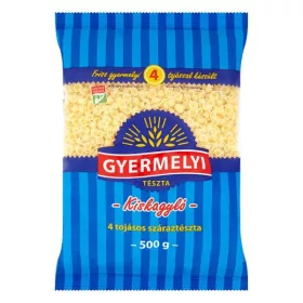 Száraztészta kiskagyló GYERMELYI 4 tojásos 500 g