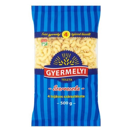 Száraztészta szarvacska GYERMELYI 4 tojásos 500 g