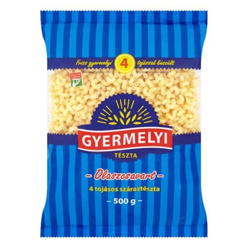 Száraztészta olaszcsavart GYERMELYI 4 tojásos 500 g