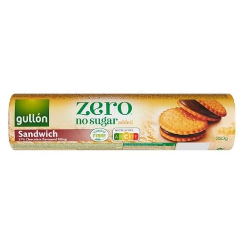 GULLON Szendvicskeksz GULLO kakaós krémmel tölött cukormentes 250 g