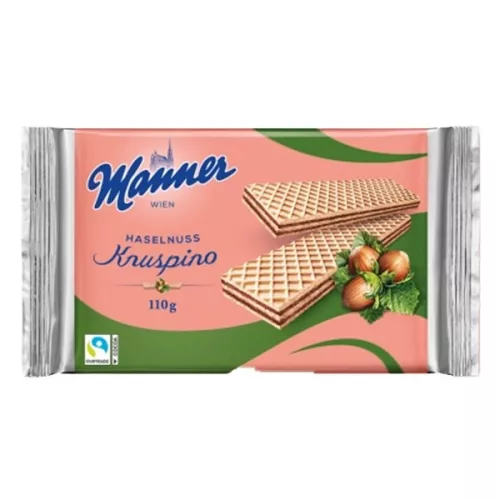 Töltött ostya MANNER Knuspino mogyorós 110 g