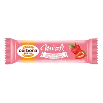 Müzliszelet CERBONA eper ízű joghurtos bevonóval 20 g