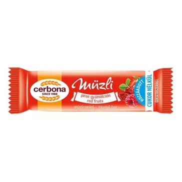Müzliszelet CERBONA piros gyümölcsös 20 g