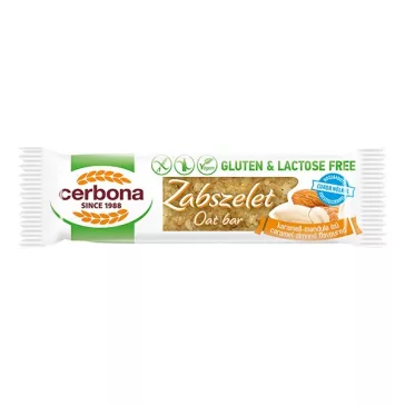   Zabszelet CERBONA étcsokoládés karamellás és mandulás gluténmentes 40 g