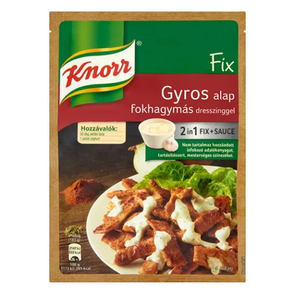 Ételalap KNORR Fix Gyros fokhagymás dresszinggel 40 g Ételalap KNORR Fix Gyros fokhagymás dresszinggel 40 g