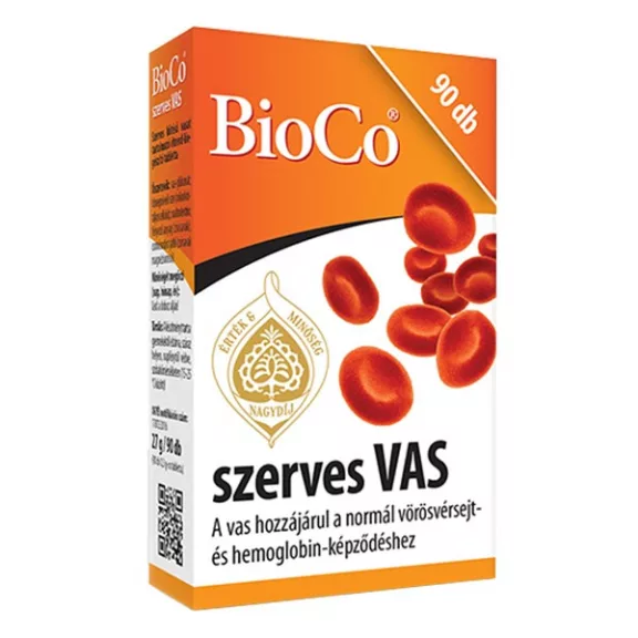 Vitamin BIOCO Szerves Vas 90 darab Vitamin BIOCO Szerves Vas 90 darab