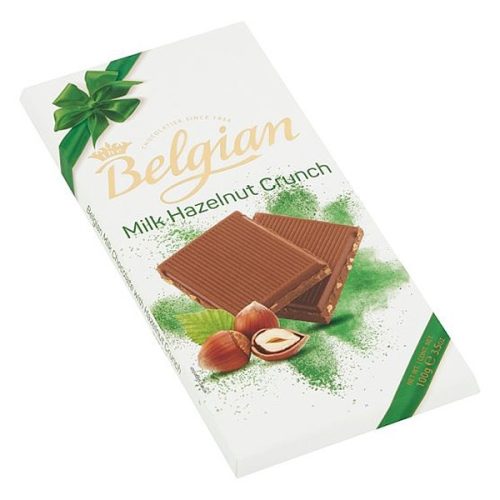 Csokoládé BELGIAN Milk Hazelnut Crunch mogyorós tejcsokoládé 100 g