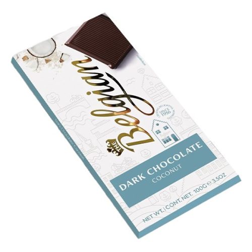 Csokoládé BELGIAN Dark Coconut kókuszos étcsokoládé 100 g