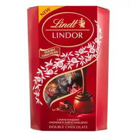   Csokoládé LINDT Lindor Double Chocolate csokoládé golyók díszdobozban 200 g