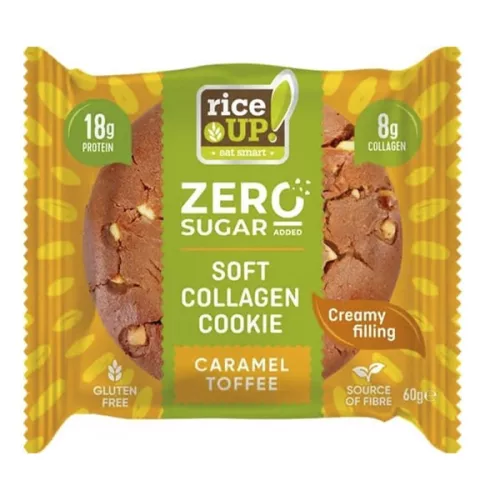 Rizskeksz RICE UP Zero collagen-protein karamell 60 g
