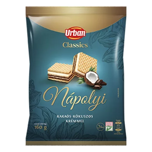 Töltött ostya URBAN Classic kakaós-kókuszos 160 g