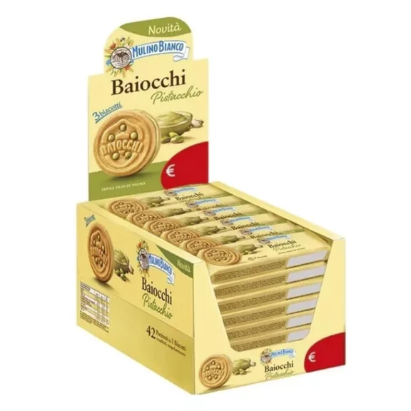 Keksz MULINO BIANCO baiocchi pisztáciás 3 darabos 28 g Keksz MULINO BIANCO baiocchi pisztáciás 3 darabos 28 g