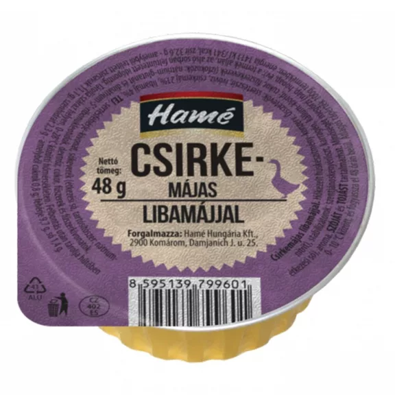 Csirkemáj pástétom HAMÉ libamájjal 48 g Csirkemáj pástétom HAMÉ libamájjal 48 g