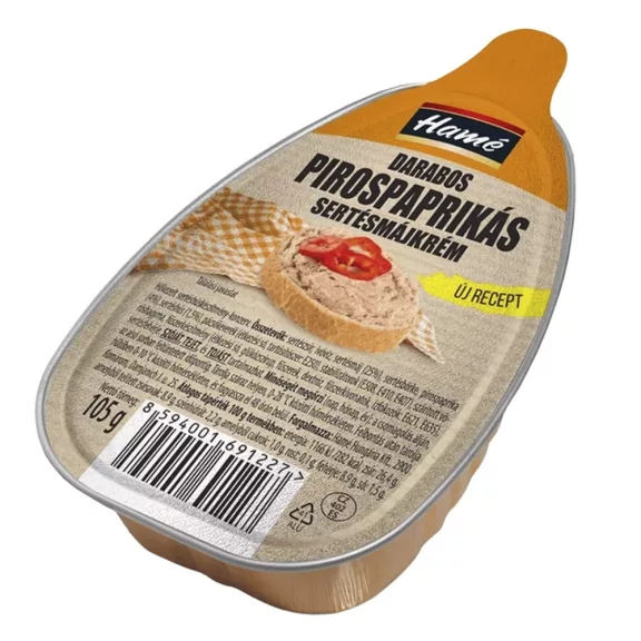 Sertésmájkrém HAMÉ darabos pirospaprikás 105 g Sertésmájkrém HAMÉ darabos pirospaprikás 105 g