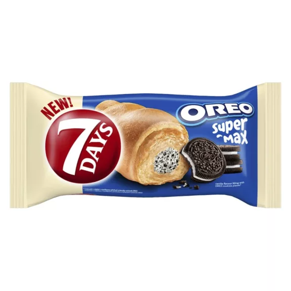 Croissant 7DAYS Super Max Oreo keksz töltelékkel 98 g Croissant 7DAYS Super Max Oreo keksz töltelékkel 98 g