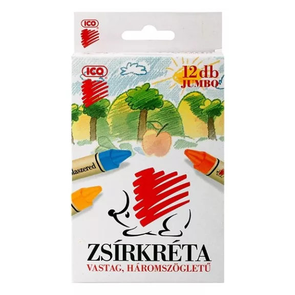 Zsírkréta ICO Süni Jumbo háromszögletű hegyezett 12 színű Zsírkréta ICO Süni Jumbo háromszögletű hegyezett 12 színű