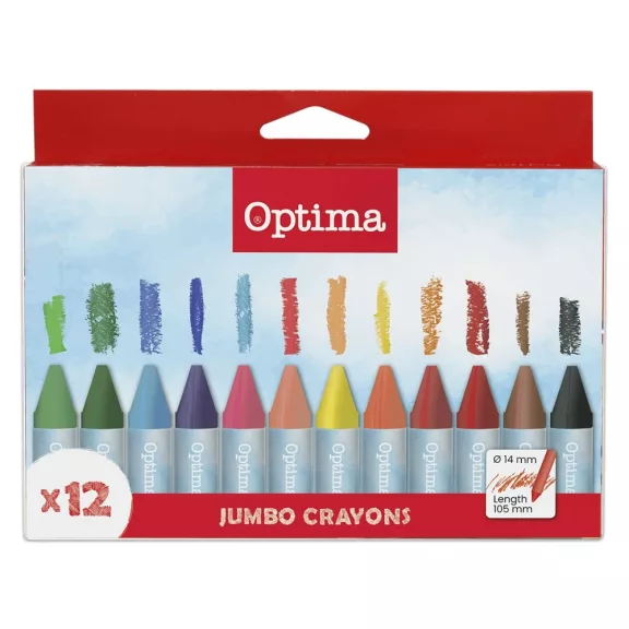 Zsírkréta OPTIMA Jumbo kerek hegyezett 12 színű Zsírkréta OPTIMA Jumbo kerek hegyezett 12 színű