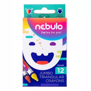   Zsírkréta NEBULO Jumbo háromszögletű hegyezett 12 színű