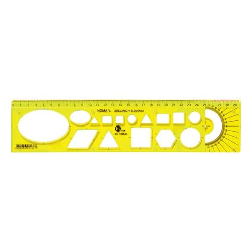 Sablon vonalzó OPTIMA hajlékony sárga 30cm