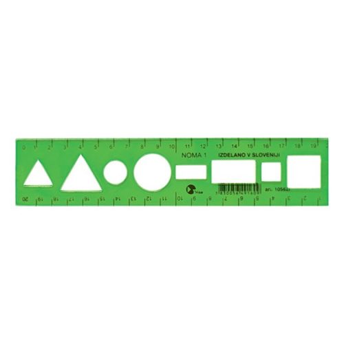 Sablon vonalzó OPTIMA hajlékony zöld 20cm