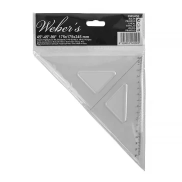   WEBER S Vonalzó WEBER'S háromszög 45 fokos egyesével csomagolt