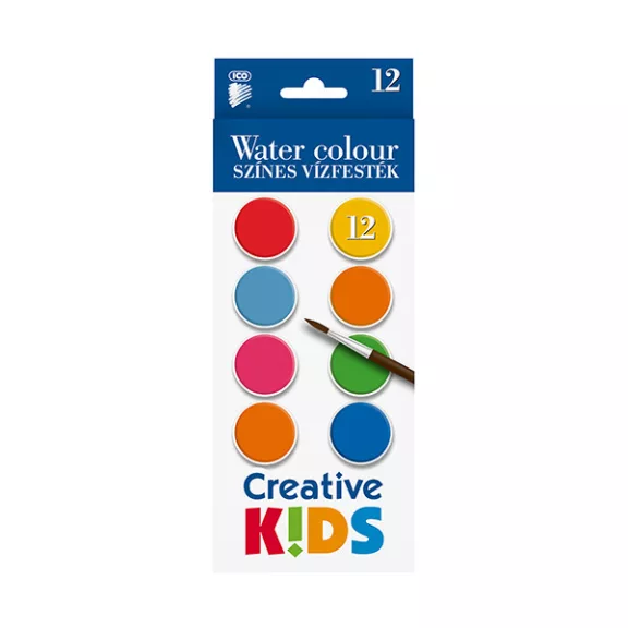 Vízfesték ICO Creative Kids 28 mm 12 darabos Vízfesték ICO Creative Kids 28 mm 12 darabos