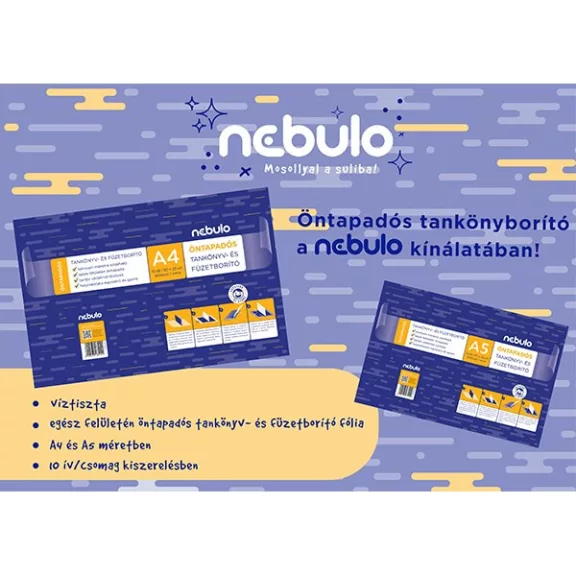 Füzetborító NEBULO A/5 öntapadós sima 10 darabos Füzetborító NEBULO A/5 öntapadós sima 10 darabos