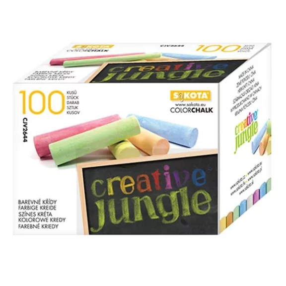 Táblakréta CREATIVE JUNGLE színes kerek 100 darabos Táblakréta CREATIVE JUNGLE színes kerek 100 darabos