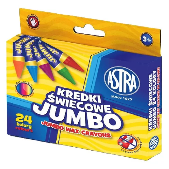 Zsírkréta ASTRA kerek Jumbo törésálló 24 színű Zsírkréta ASTRA kerek Jumbo törésálló 24 színű