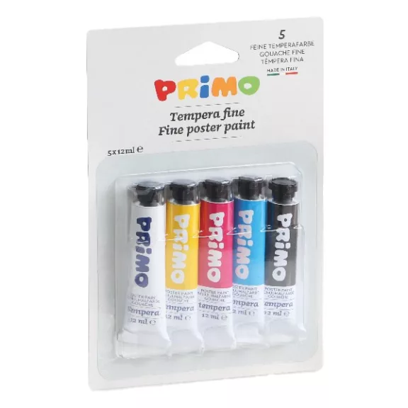 Tempera PRIMO vegyes színek 12 ml 5 darabos Tempera PRIMO vegyes színek 12 ml 5 darabos