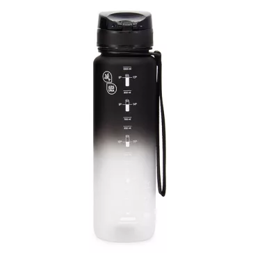   Kulacs ARS UNA műanyag matt BPA-mentes motivációs ombre 1 liter Black & White