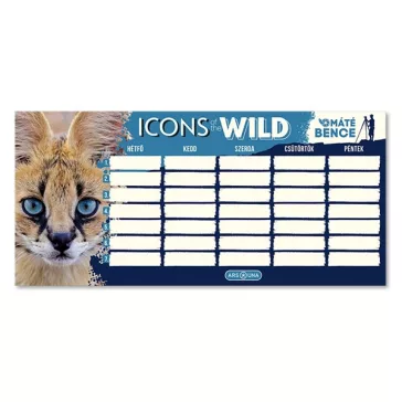   Órarend ARS UNA egylapos kétoldalas Icons of the Wild-Serval