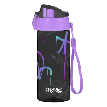 Kulacs OXY CLICK műanyag BPA-mentes 600 ml Graffiti girl